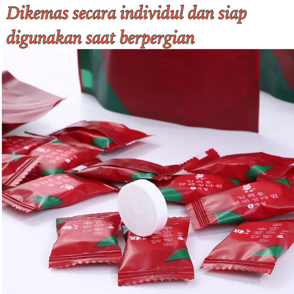 HANDUK MINI TERKOMPRESI / HANDUK MUKA PORTABLE / HANDUK TRAVELING SEKALI PAKAI TOWELS MICROFIBRE 24*30