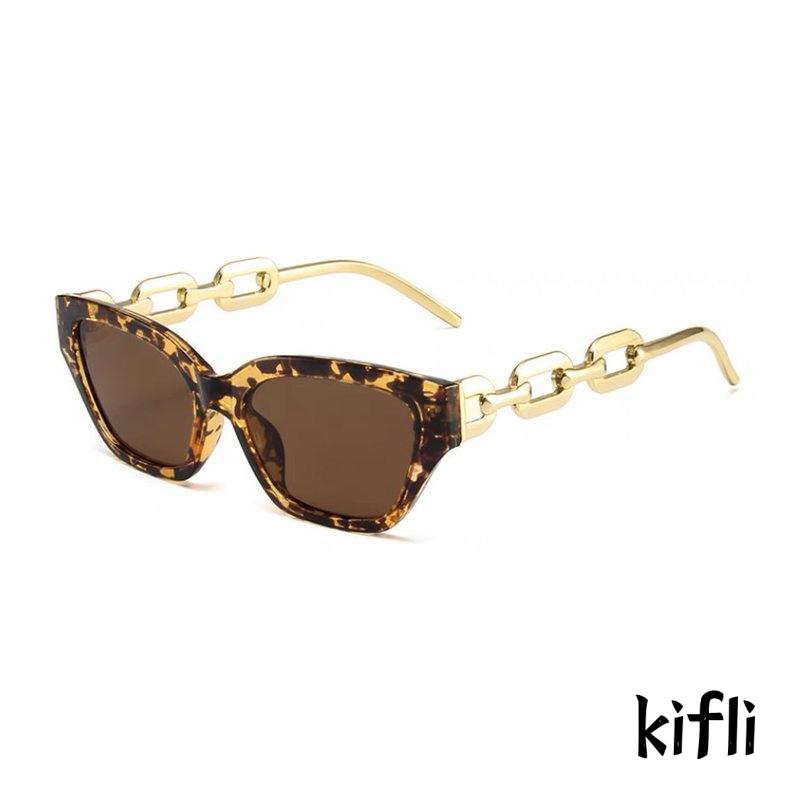 [KD] Poligon Mode Bingkai Kecil Kepribadian Hip-hop Rantai Logam Kacamata Jalan Foto Sunglasses