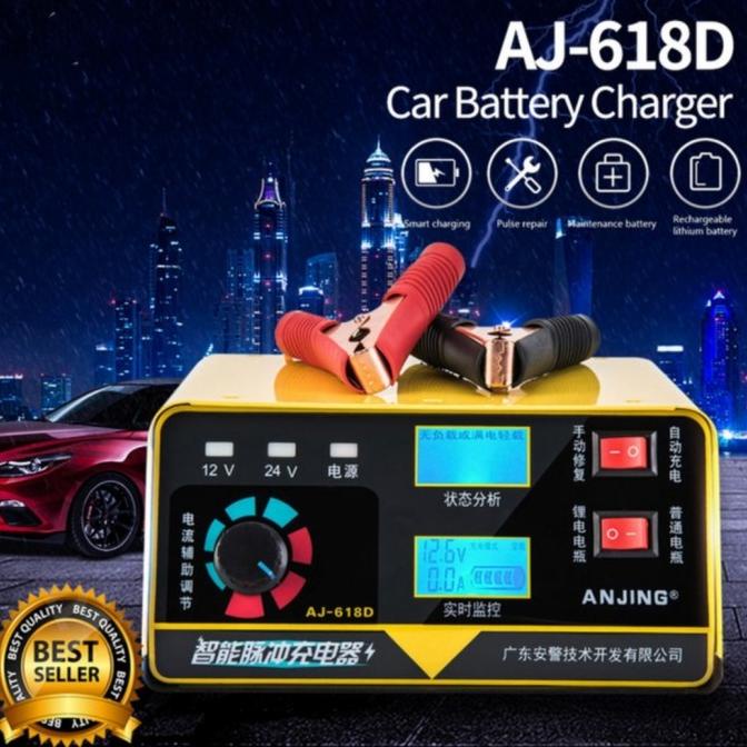 TERMURAH Charger Aki Baterai Lead Acid 12/24V 10A Otomatis - digital cas aki