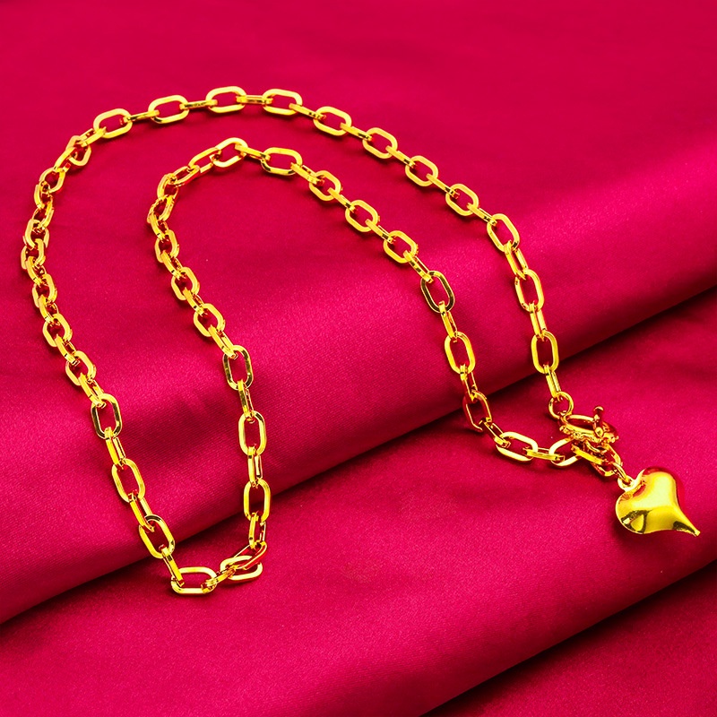 Perhiasan Fashion Goldkingdom Emas Asli Kadar 375 Bangkok Aksesoris Ready Stock2023Gelang Kalung Love Wanita Terbaru