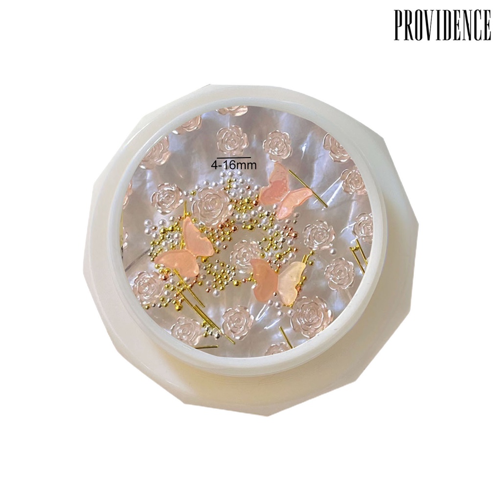 Providence 1set Pesona Kamelia Kuku Shiny Efek Visual Tiga Dimensi High Gloss DIY Berkilau Camelia Mutiara Palsu Nail Art Decor Manicurist Supply