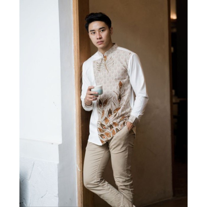 Terlaris Kemeja Batik Pria/Baju Batik Dewasa/Baju Koko Batik - Gatot 02- Putih