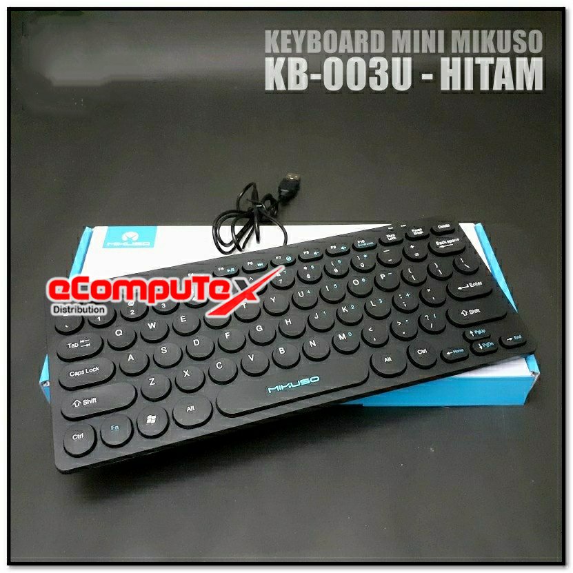 KEYBOARD MINI USB MIKUSO PLUS TOMBOL FN SUPER SLIM CABLE KB-003U ORIGINAL