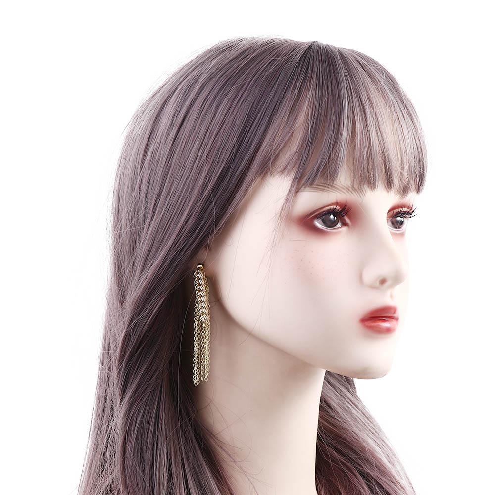 Needway   Wanita Anting Elegan Manis Sederhana Gandum Fringe Rumbai Fashion Perhiasan Gadis Hadiah Temperamen Drop Anting-Anting Gaya Korea Menjuntai Anting-Anting