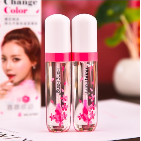 Lip Crystal Cherry Blossom Merubah Warna Change Color Bibir Sekali Oles ,Menjaga Kelembapan Bibir , Bibir Berkilau Cerah Pink Warna