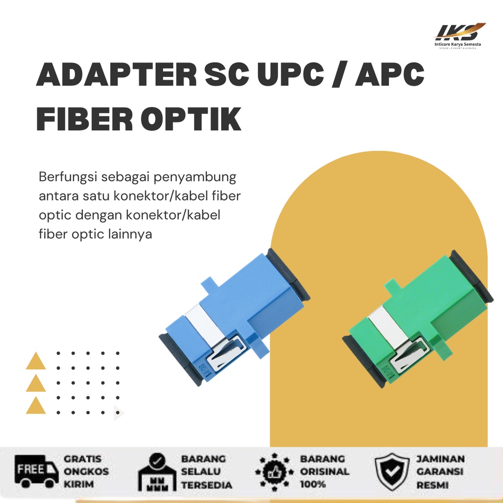 Satu Pcs Barrel Connector SC UPC/APC Adapter Biru/Hijau