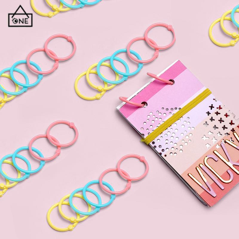 COD❤️Ring Binder Loose Leaf Bahan Plastik Tanpa Melubangi Buku Kertas Plastik Penjilid Daun Longgar Kerajinan Catatan Lingkaran Album Gantungan Kunci