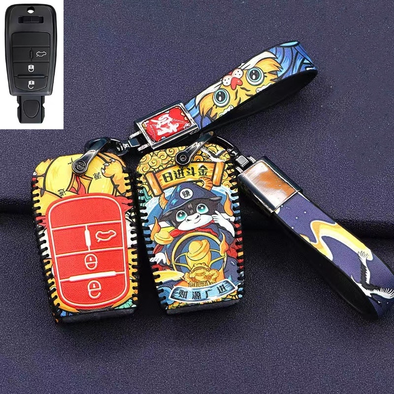 Cover case Kunci Pintar Mobil Kulit2Per3 /4 /5btn Untuk jeep grand cherokee dodge Ram1500