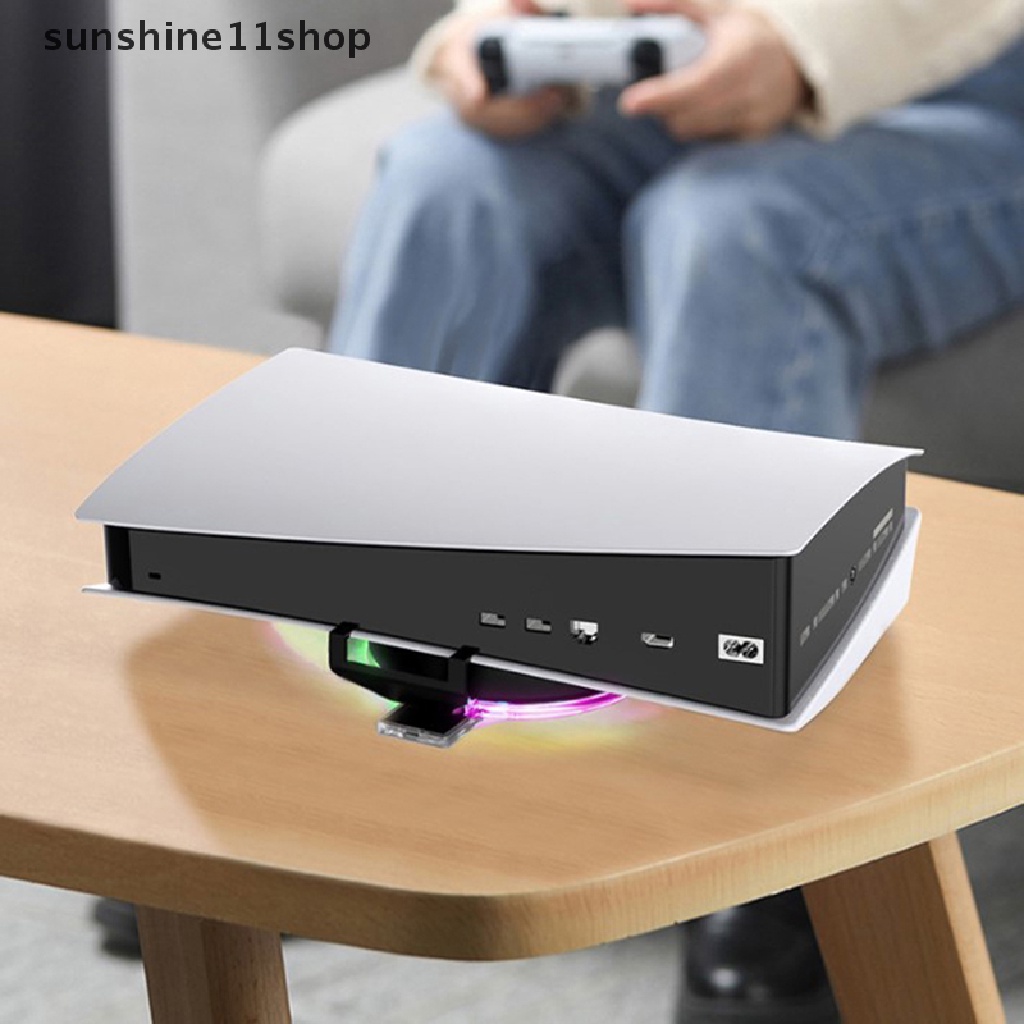 Sho Konsol Game Vertical Stand Base Holder RGB Light Stand Controller USB Charger Dock Station Untuk Selang PS5 Games Console N