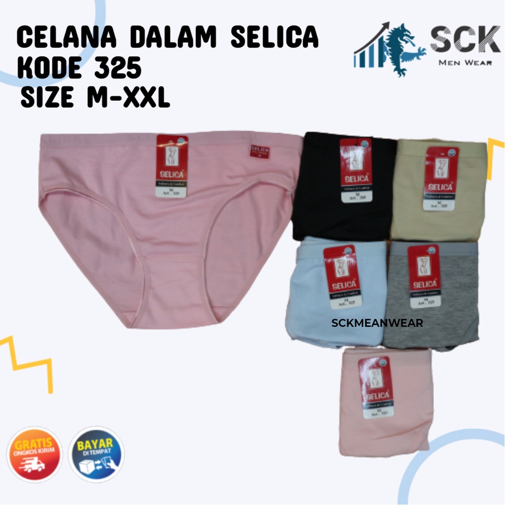 Celana Dalam Wanita SELICA 325 MIDI Katun Seamless / CD Ukuran M-XXL / Pakaian Dalam Cewek - sckmenwear GROSIR