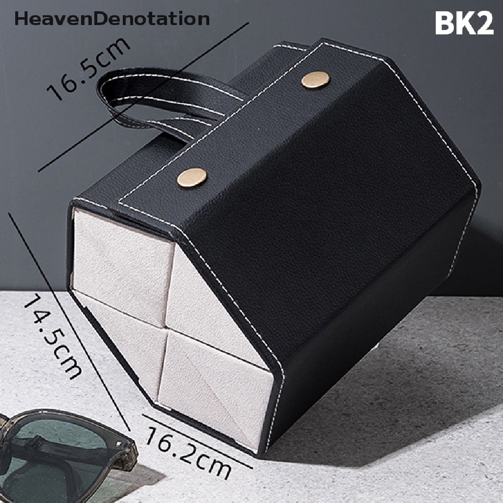 [HeavenDenotation] 1pc Travel Sunglasses Organizer Desain Lipat2/6Slots PU Kotak Kacamata HDV