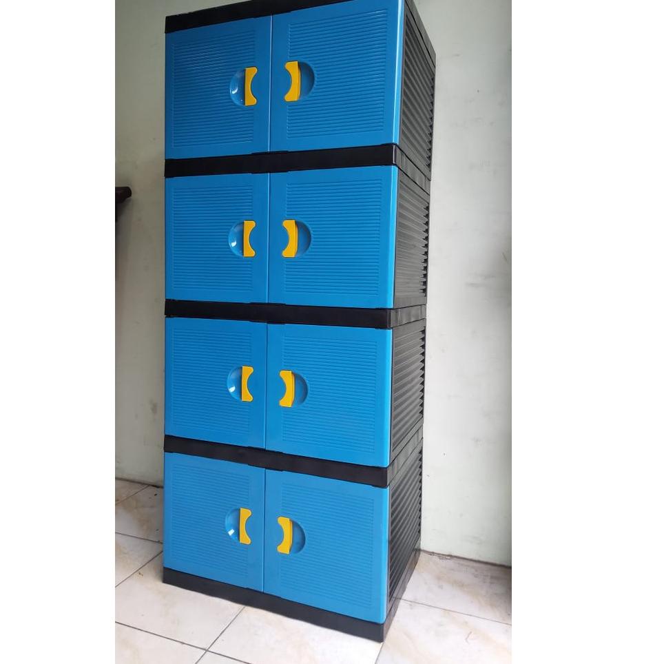 ✤ Lemari Pakaian Plastik Murah jumbo besar MURAH STAR 4 susun 3 susun Tabitha Lemari Baju Coklat ROT