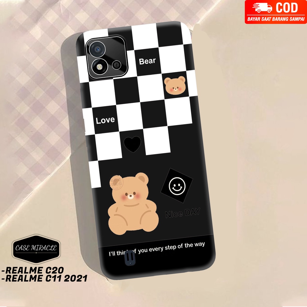 CM Case REALME C20 / C11 2021  Softcase Lentur Warna Hitam Macaron Protector Lensa Kamera Kaca  [ BE