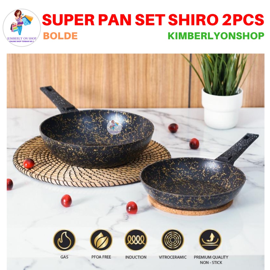 Wajan Teflon Super Pan Shiro Set 2 Pcs Bolde