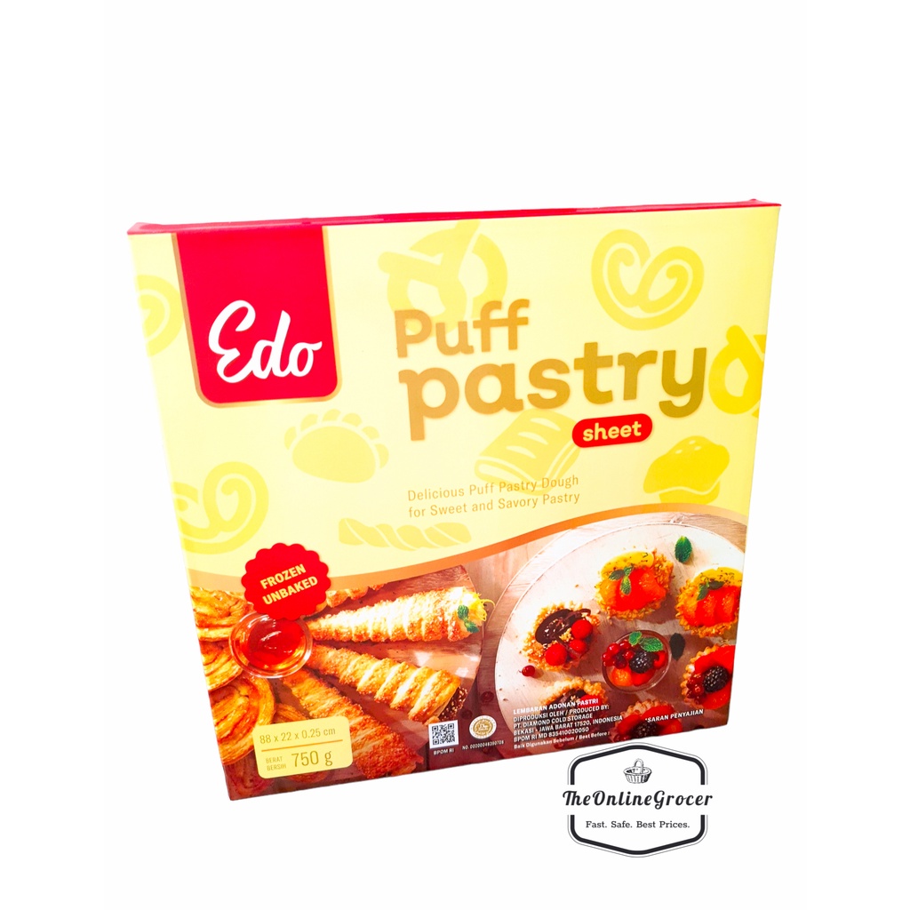 

Edo Puff Pastry 750 gr Kulit Pastry Zuppa Frozen Siap Pakai