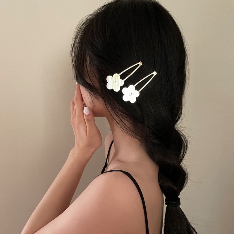 Magic789 Sweet Mirror Surface Flower Hair Clip Untuk Wanita Perempuan Gaya Blossom Jepit Rambut Temperamen Bobby Pin Aksesoris Rambut Kreatif