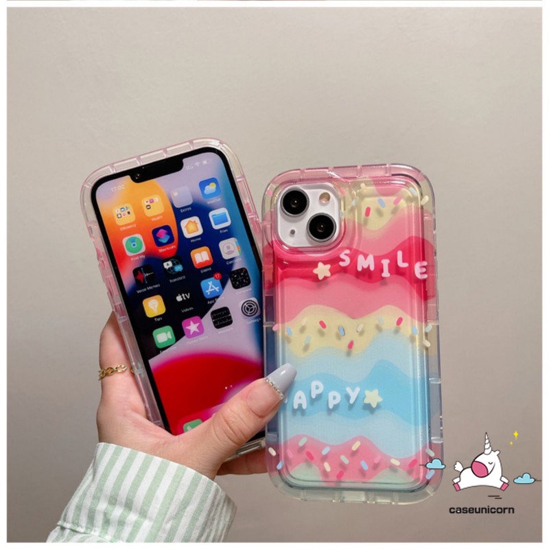 Soft Case Realme C30 C53 C30s C55 C21Y C35 C15 C12 C33 C11 2020 C25 C25Y C25s C20 7i 9i 6i 5 5i 5s C17 C20A C3 C11 2021 C1 C2 INS Kreatif Warna-Warni Rainbow Shockproof Airbag Case