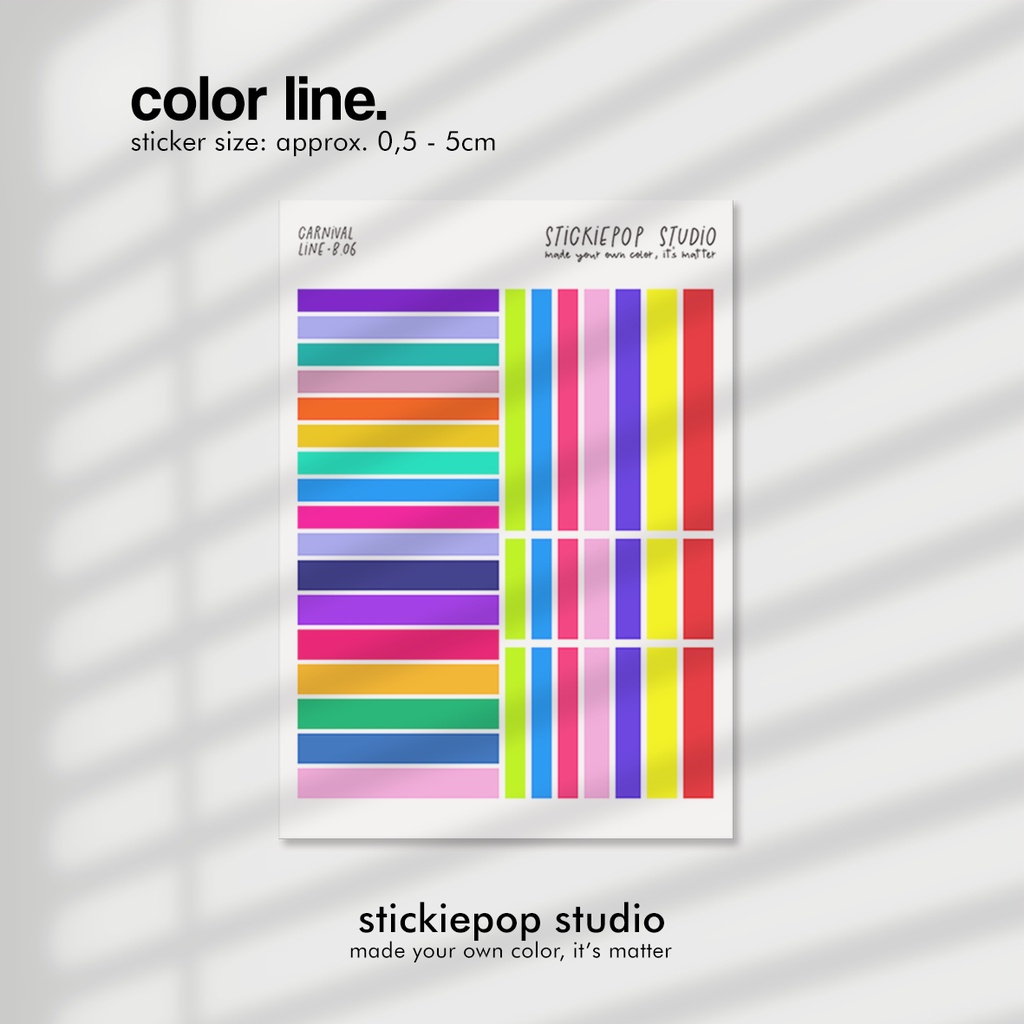 

[Stickiepop] Colour Mood Sticker | Basic Line Flag Korean Style | Study Planner Bullet Journal Notebook Wall Decor Highlight Page Index