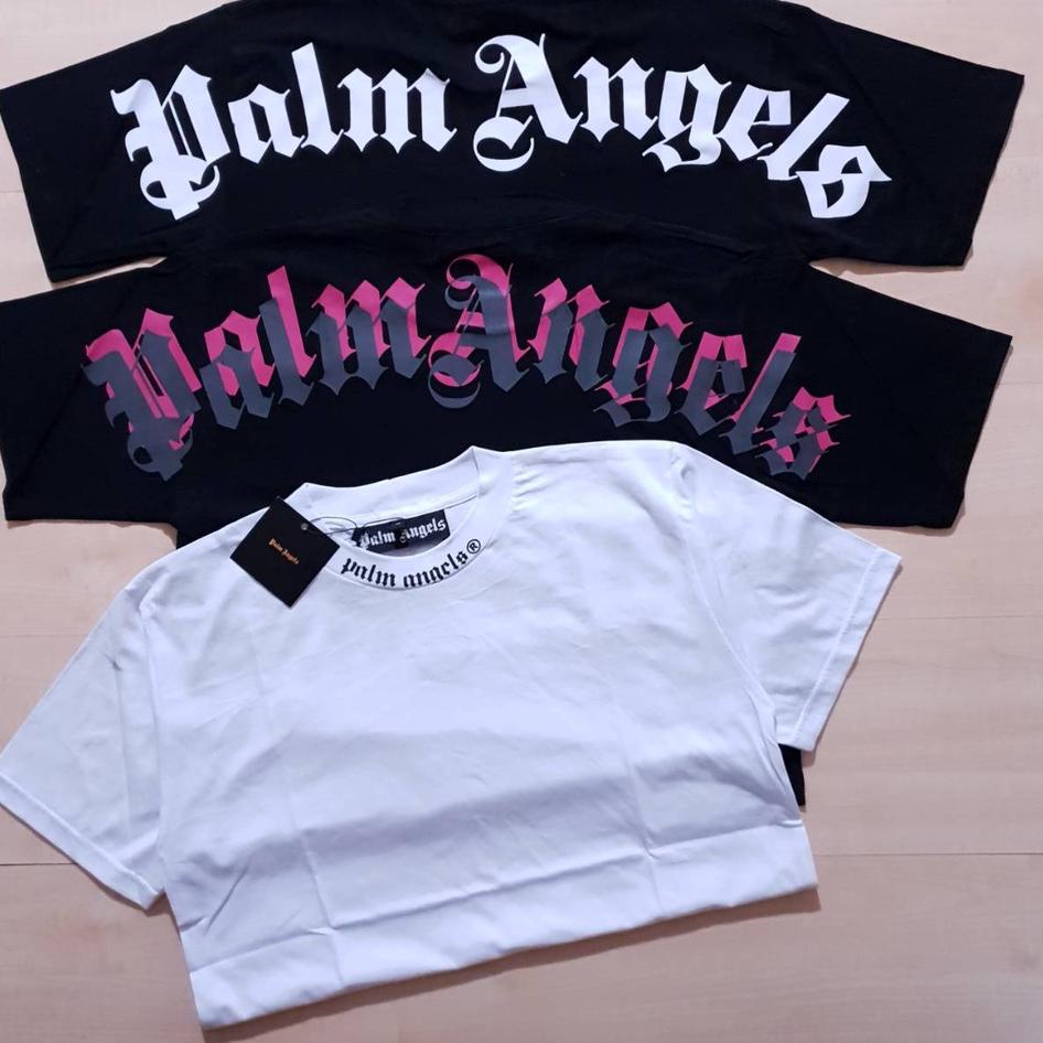 ✱ KAOS BAJU TSHIRT PALM ANGELS BASIC WHITE BLACK PINK QUALITY ORIGINAL COMPLETE TAG ✺