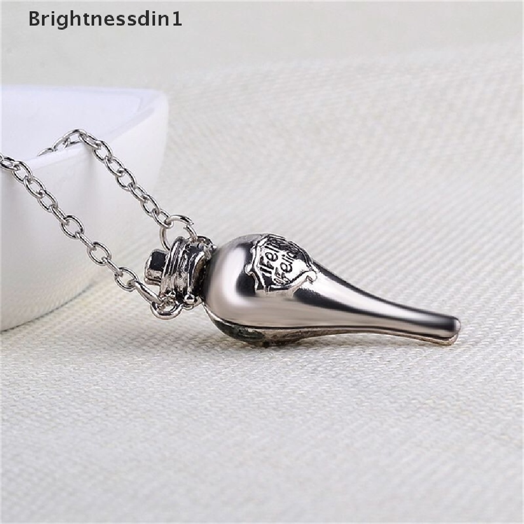 [Brightnessdin1] Kalung Ramuan Ajaib Botol Keberuntungan Cair Vingtage Liontin Warna Silver Antik Butik