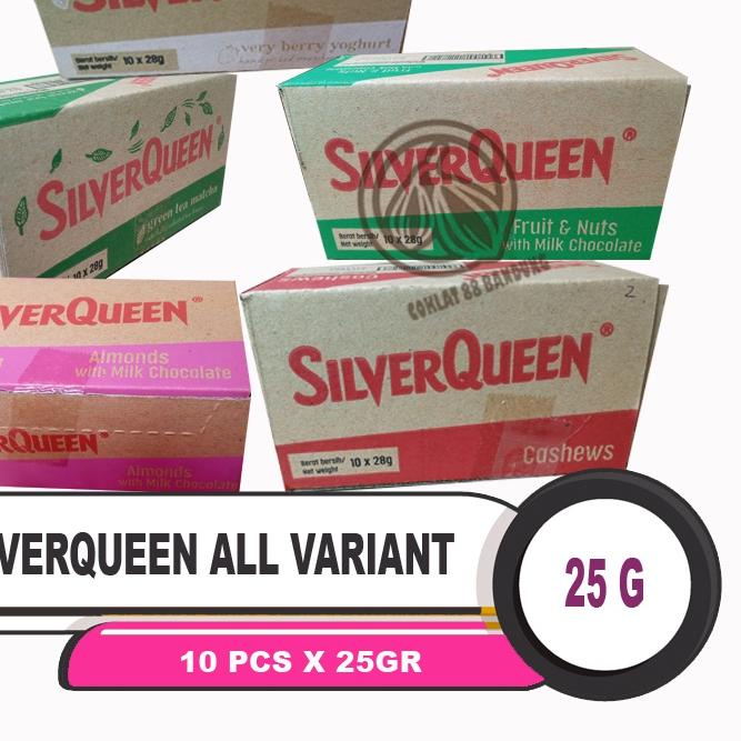 

☼ SilverQueen Kecil 25gr 1 Box Isi 10 pcs X 25 gram Cokelat - Coklat SIlver Queen 25 gr Chunky Bar 30 gr X 10 Batang Milk Chocolate Cashew Almond Fruit Matcha Yogurt 25 gram Chungky Bar 30 g ♫