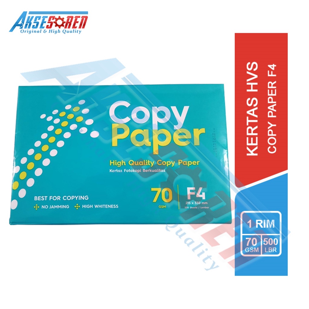 

Kertas HVS F4 70 g Copy Paper [1 Rim/500 Lembar] Untuk Print dan Fotocopy