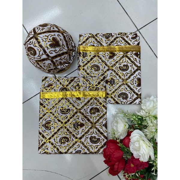 Rianty Kebaya Sepasang Kain Jarik Pengantin & blangkon / Kain Prada Pengantin