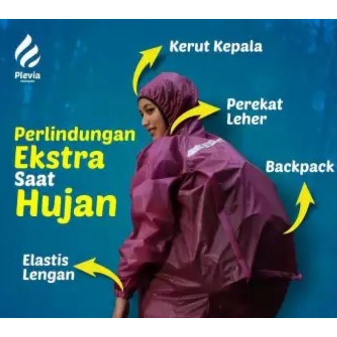 Jas Hujan PLEVIA 7001 Dewasa  Pria Wanita Dewasa Diamond ADVENTURE BP7001 Back Pack - sckmenwear GROSIR