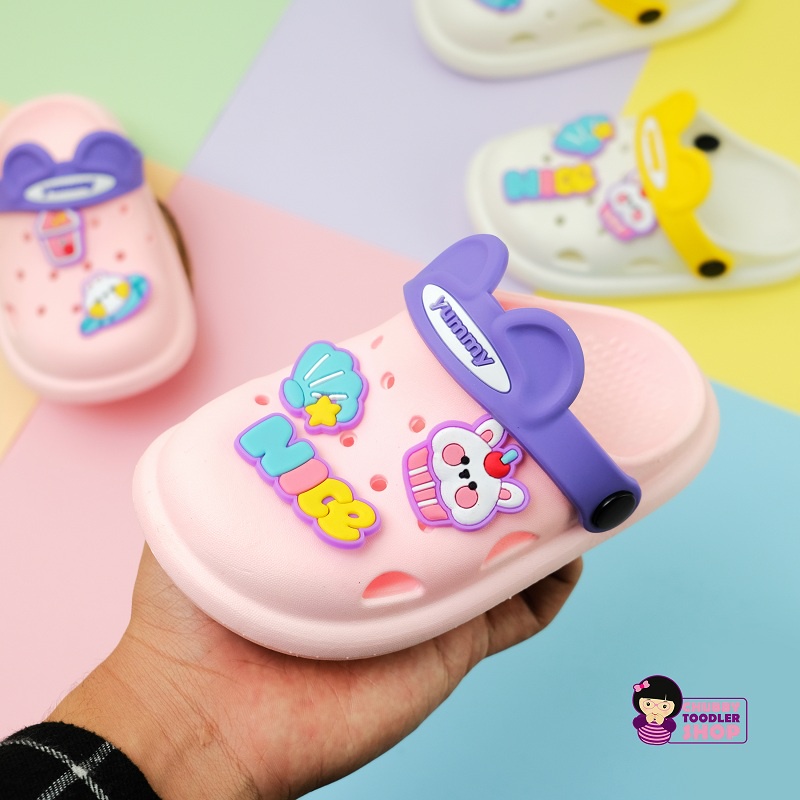 Chubby Glory SH2143N Sandal Slip on Sendal balita bapao sendal pao pao anak sendal anak kartun import bahan karet empuk anti slip Sandal Anak Perempuan Bahan Karet Model Lucu