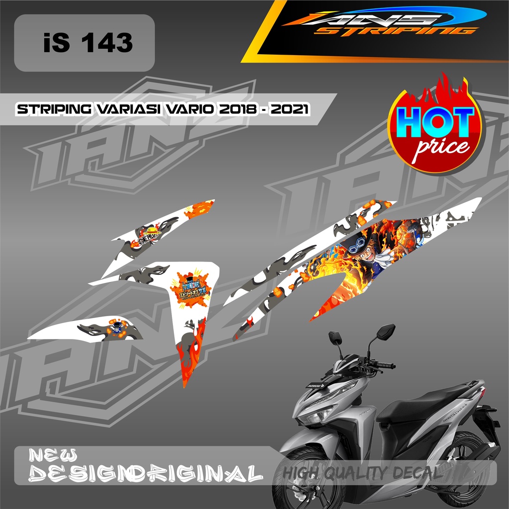 TERBARU STIKER STRIPING MOTOR HONDA VARIO TECHNO 110 VARIASI ONE PIECE / STIKER DECAL HONDA VARIO / DECAL KERETA HONDA VARIO TECHNO  IS143