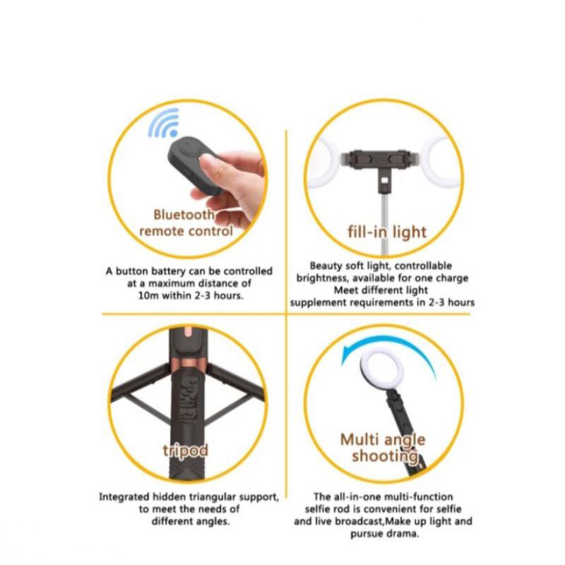 JC-18H TRIPOD BLUETOOTH+LAMPU SELFIE / TONGSIS BLUETOOTH+REMOTE