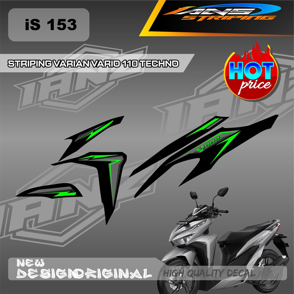 NEW STIKER  MOTOR DECAL STRIPING LIST VARIO TECHNO 110 OLD / HONDA VARIO TECHNO 110 MENGGUNKAN BAHAN BERKUALITAS /  TIDAK MUDAH PUDAR / DECAL KERETA VARIO TECHNO  IS153