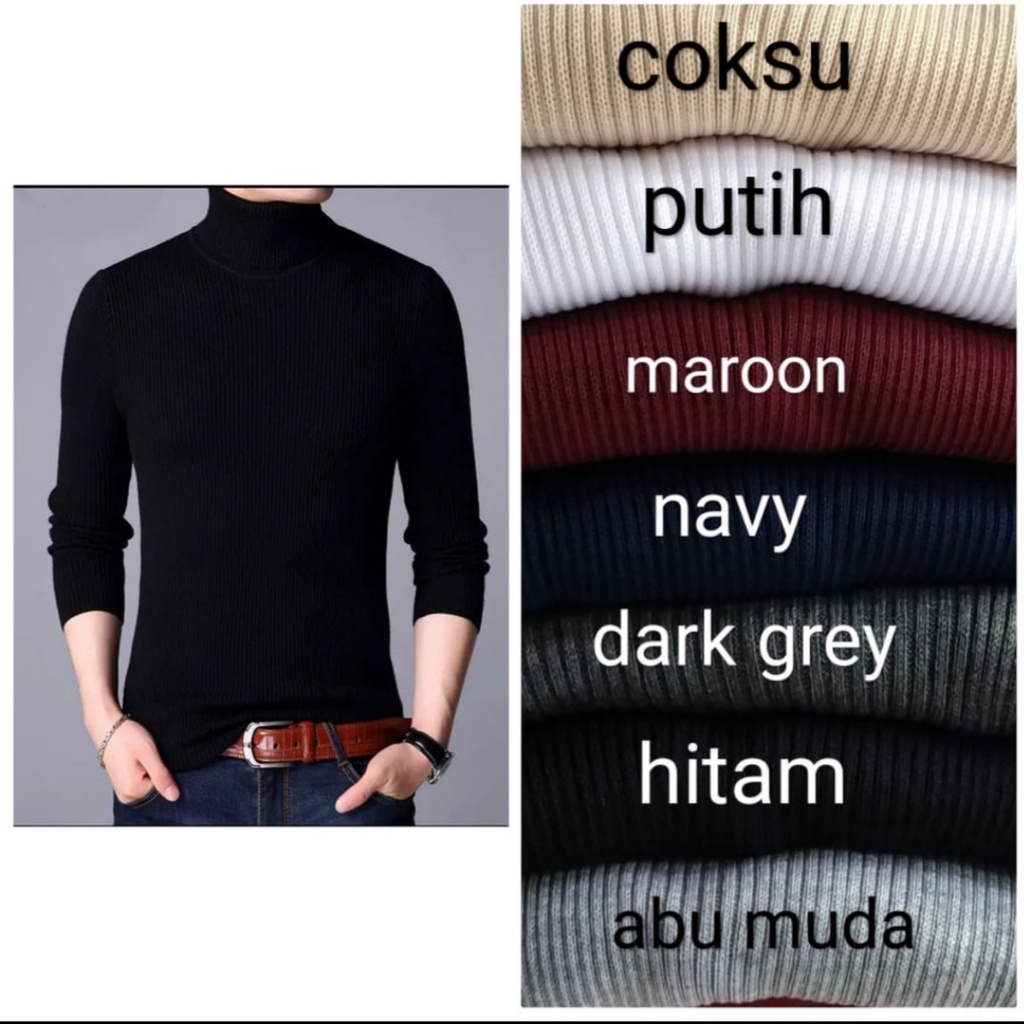 KAOS TURTLENECK PREMIUM LENGAN PANJANG/TURTLENECK LENGAN PANJANG PRIA/TURTLENECK LENGAN PANJANG POLO