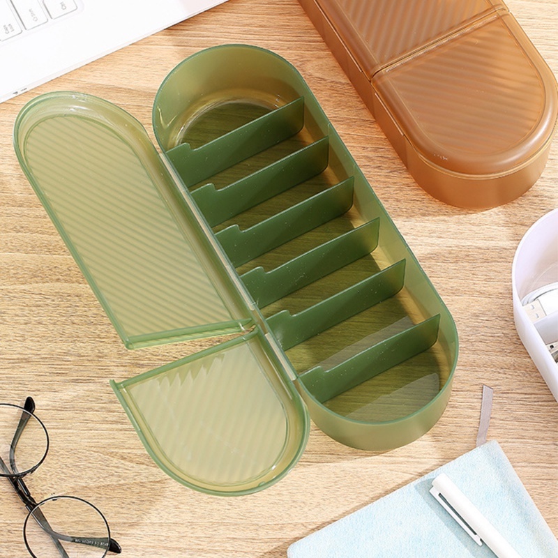 7kisi Kotak Penyimpanan Kabel Travel Portable Headphone Cord Charger Laci Sortir Case Dengan Penutup Makeup Lipstik Tempat