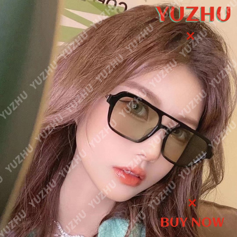 (YUZHU) Anti UV400 Square Frame Metal Fashion Sunglasses Korean Fashion Candy Color Small Square Frame Kacamata Hitam Pria Dan Wanita