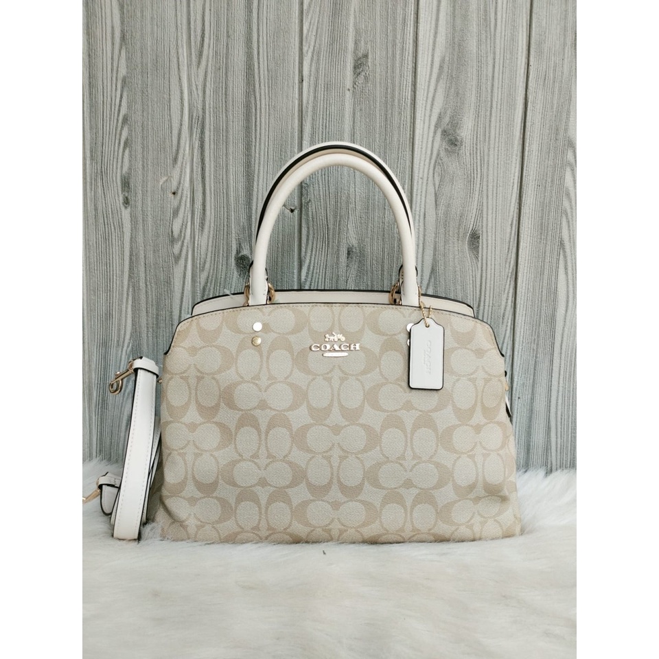 tas BRANDED ORI  91495 Large Lillie Carryall Signature light Khaki Chalk