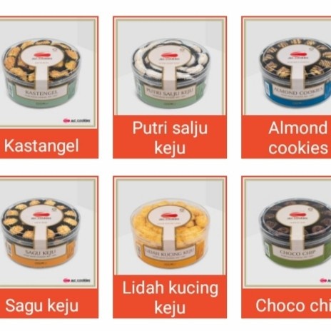 

Jnc J&c varian rasa almond cookies, sagu keju, lidah kucing keju - nastar, toples reguler