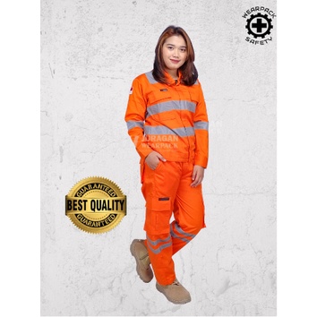 Wearpack Kerja Set / Baju Wearpack Safety Setelan/ Wearpack Safety Baju Celana Orange