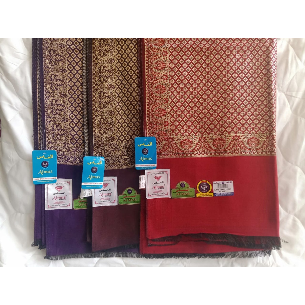 SORBAN ALMAS PREMIUM SHAWL BORDIR / SORBAN KHASMIRI PREMIUM  EXCLUSIVE / ALMAS SHAWL