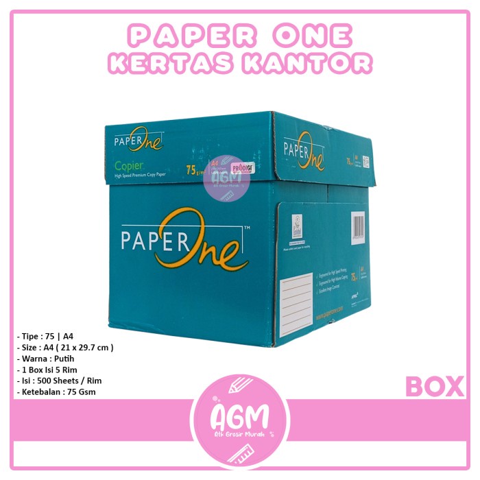 

Terlaris Paper One Hvs A4 75 Gsm - Kertas Foto Copy - [ Box ]