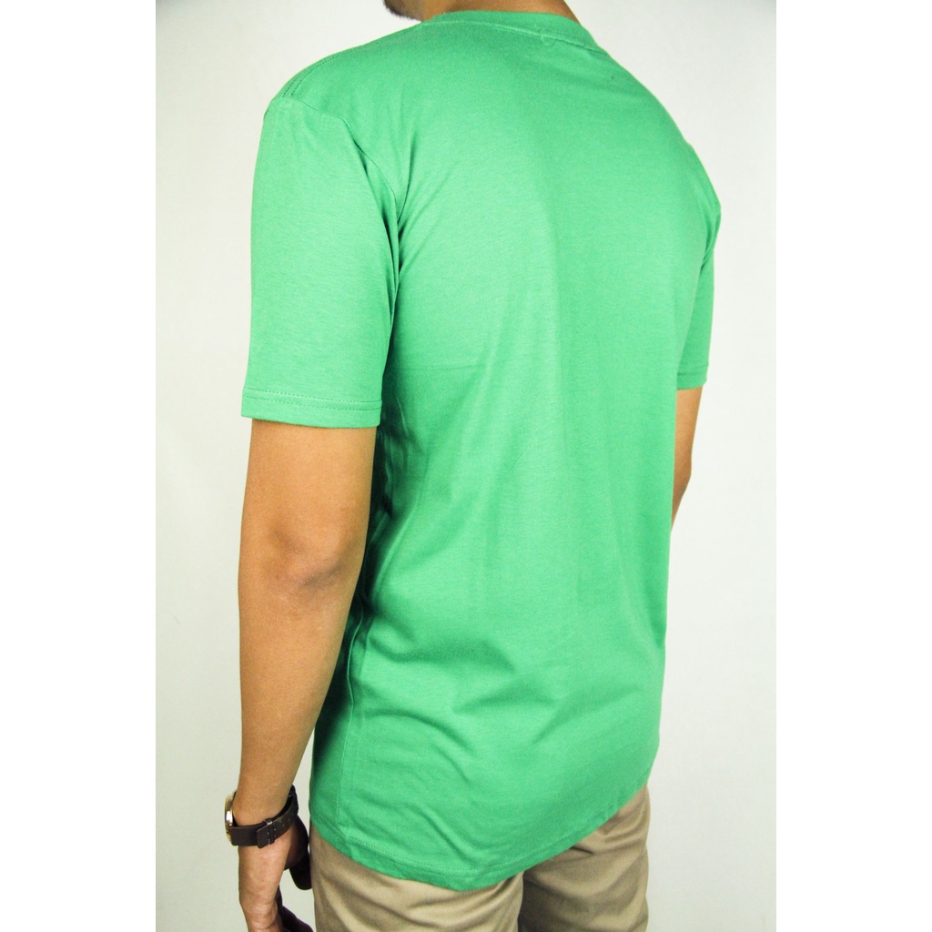 COD | Kaos Oblong Pria Lengan Pendek COLE Regular Fit Hijau Cotton Stretch 04