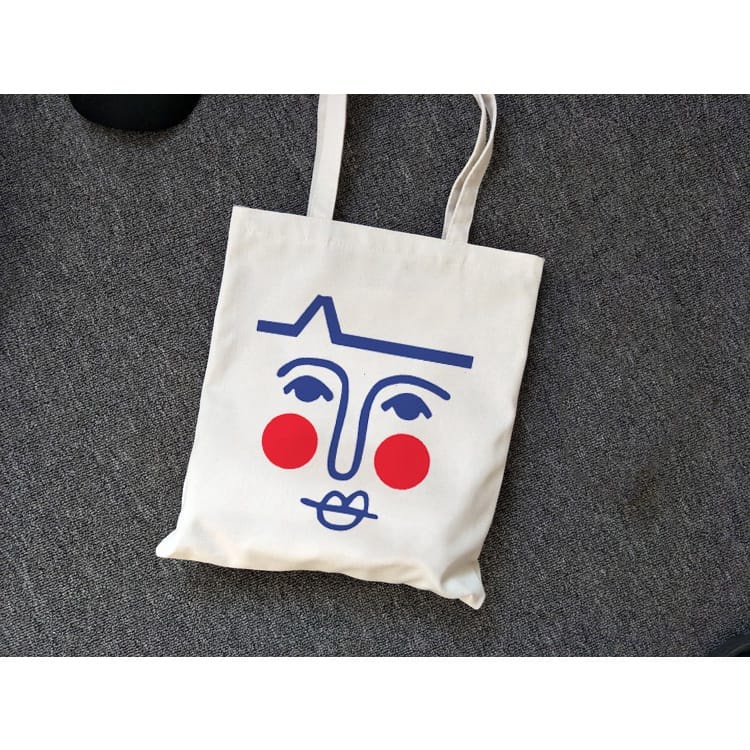 MYSTIQUE.ID-TOTE BAG ART FACE ABSTRACT-TOTE BAG LUSU KEREN DAN AESTETIC