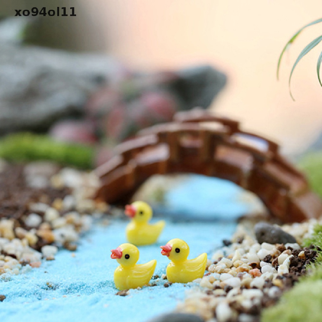 Xo 10 Pcs Lucu Mini Resin Bebek Bercahaya Ornamen Miniatur Angka Bebek Kecil Resin Kerajinan Tangan Mikro Lanskap Dekorasi Rumah Boneka OL