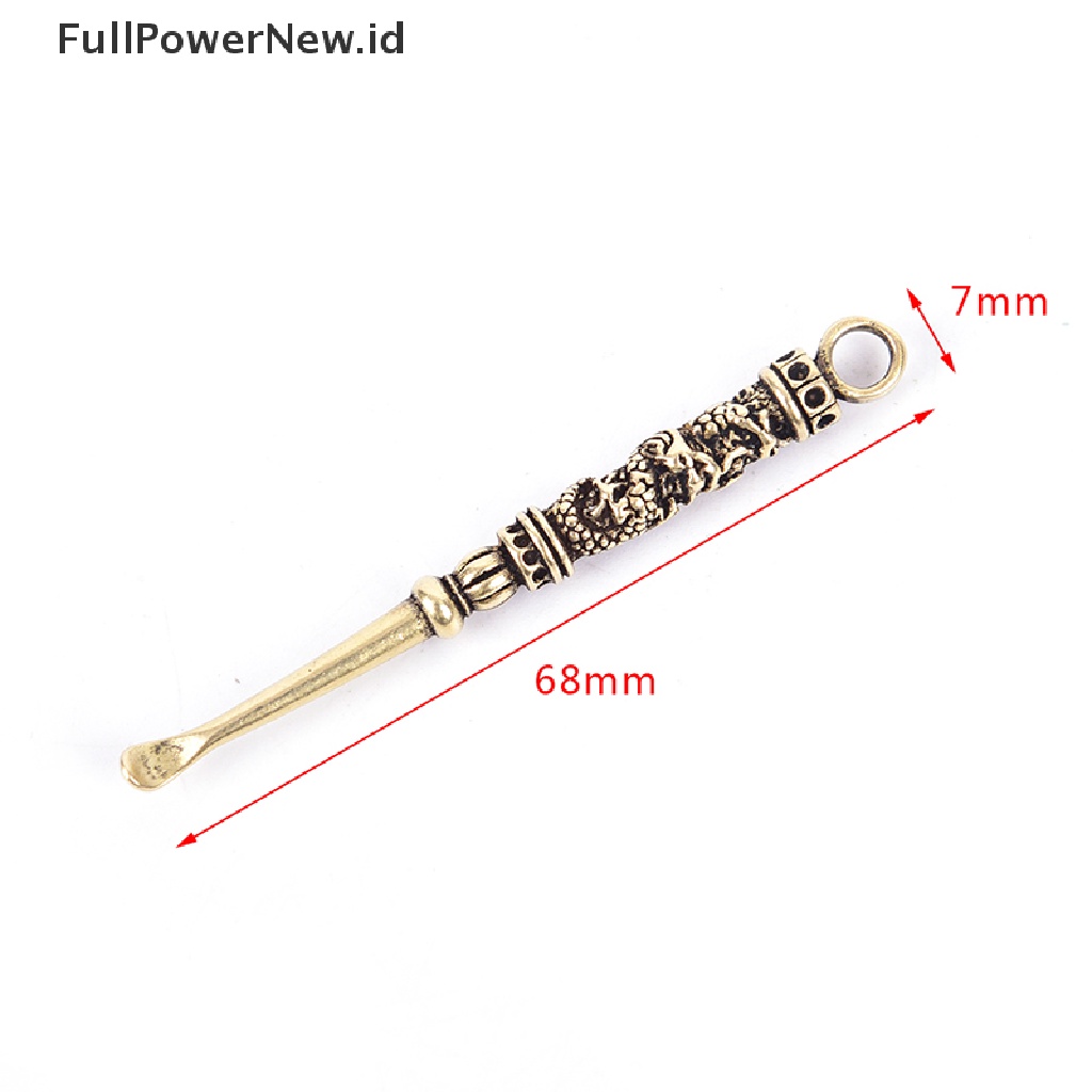 Power Pembersih Telinga Kuningan Wanita Telanjang Remover Earpick y Sendok Gantungan Kunci Vintage Brass ID