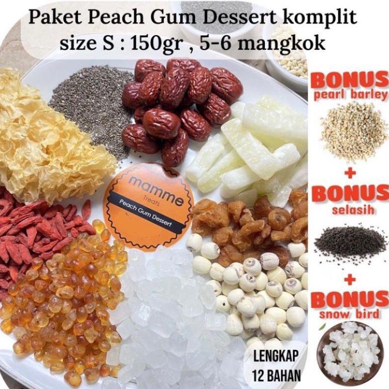 

Terlaku... peach gum dessert lengkap kualitas super grade AAA+ / TAO JIAO / paket peach gum premium (PGS)