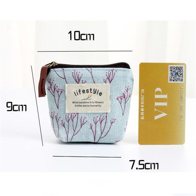 Pouch Dompet Koin Resleting LIFESTYLE KANVAS Dompet Serbaguna Sleting Motif Bunga - BUM
