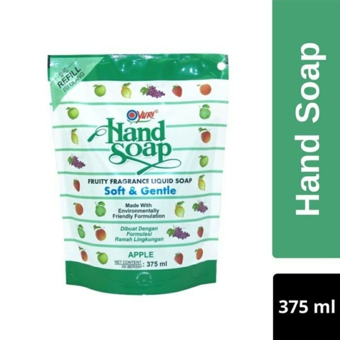 YURI HAND SOAP APPLE REFILL 375ML (24)