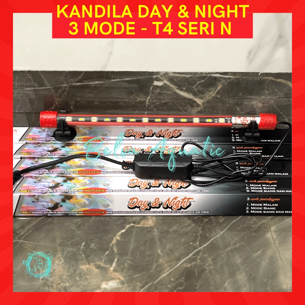 LED Celup T4 Ekonomis Kandila Day And Night View N-60 60cm 3 Mode Putih Kuning Biru Lampu Aquarium Kolam Ikan Louhan Koi Arwana Koki Discus Channa Arowana Lohan Chana White Yellow Blue KD N60