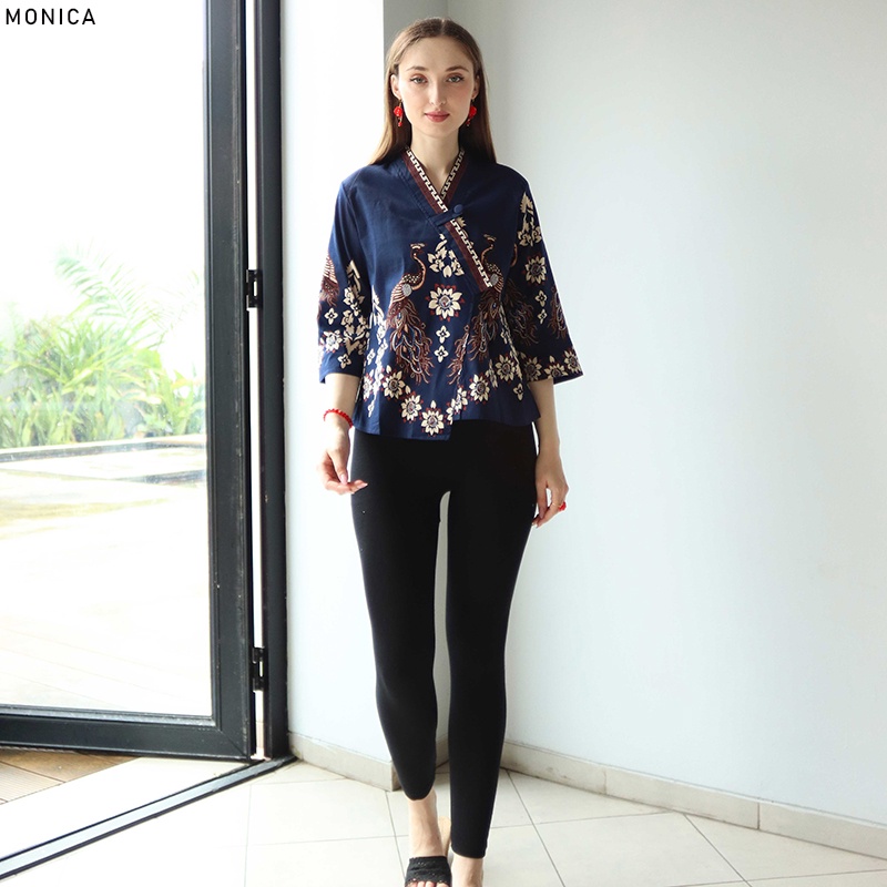 Atasan Batik Wanita Lengan Panjang / Batik Modern / Batik Couple / Kebaya / Monica Top