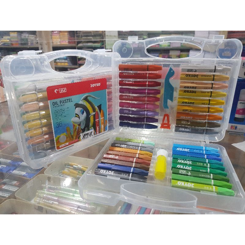

Krayon joykoi 36 warna. Box plastik. aman untuk anak